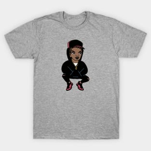 Cool Old School Hip Hop Girl Cartoon T-Shirt